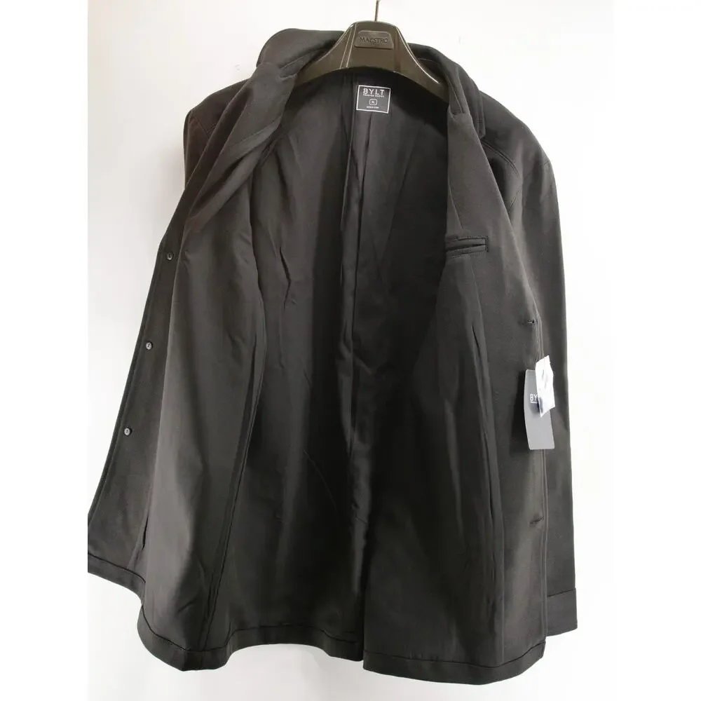 NWT BYLT Premium Basics Coastal Sport Coat Mens XL Black Stretch Blazer MTJV0473